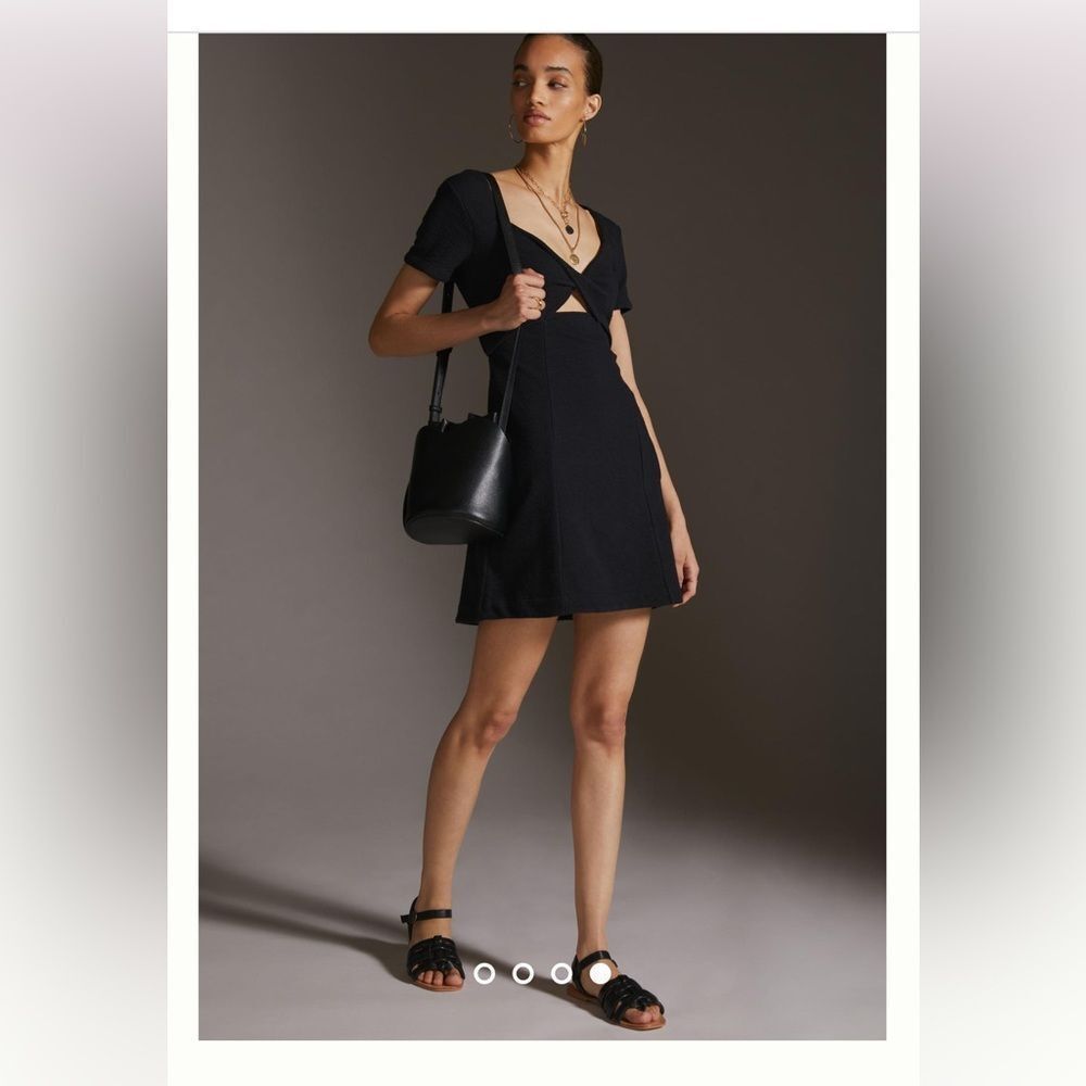 NWT women ANTHROPOLOGIE MAEVE black Cut-Out Mini Dress size small